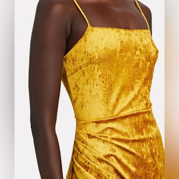 Saylor Draped Velvet Midi Dress - Picture 5 of 10